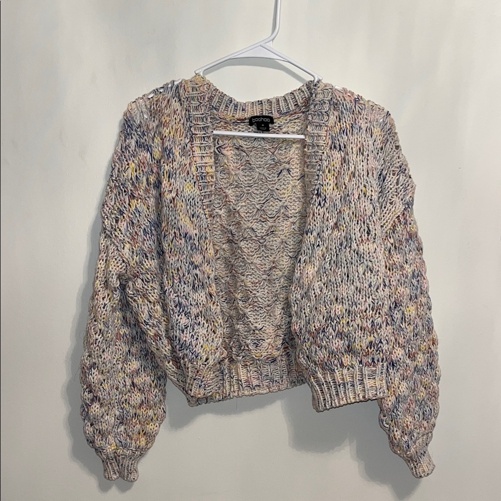 Boohoo Multicolor Knit Cardigan